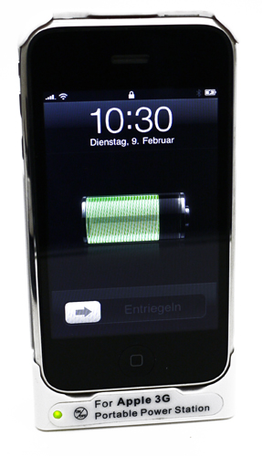 Akku extern (weiss)f.iPhone 3G/3GS inkl.Silicon Tasche