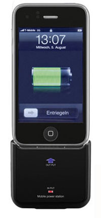 Mobiler Solar Zusatzakku (schwarz) f�r iPhone / iPod