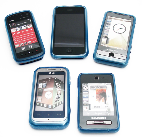 Silicon Kondom Tasche transparent blau f�r LG KM900