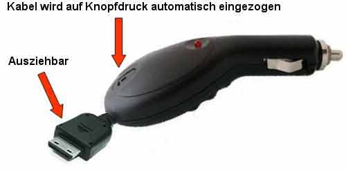 KFZ-Ladekabel auziehbar f�r LG ( Modelle siehe Text )