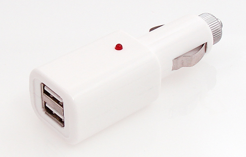 Doppel USB KFZ-Ladeadapter weiss f�r PDA/Pocket PC usw.