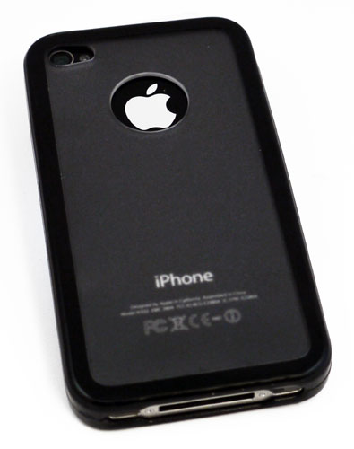 Crystal Case (trans)m.Siliconrand (schwarz) f.iPhone4