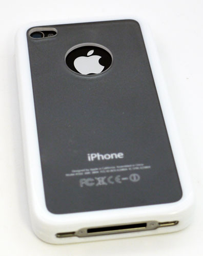 Crystal Case (trans)m.Siliconrand (weiss) f.iPhone4